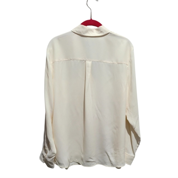 Talbots Nantucket Button Down Long Sleeve Cream Blouse XL - Picture 3 of 6